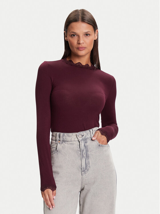 Vero Moda Блуза 10295141 Виолетов Slim Fit цвят на ниска цена