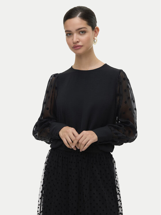 Vero Moda Блуза Alva 10337474 Черен Regular Fit цвят на ниска цена