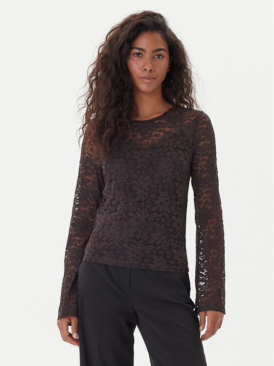 Vero Moda Блуза Kanya 10336176 Кафяв Regular Fit цвят на ниска цена