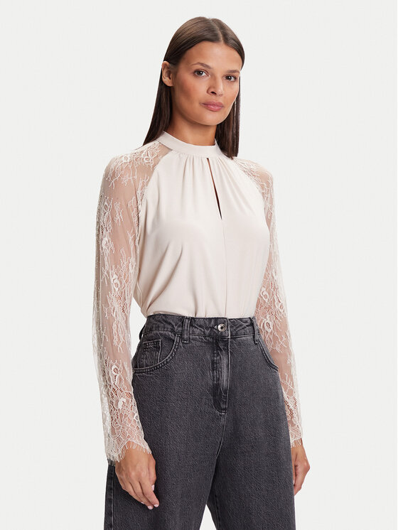 Vero Moda Блуза Milla 10334620 Бежов Loose Fit цвят на ниска цена