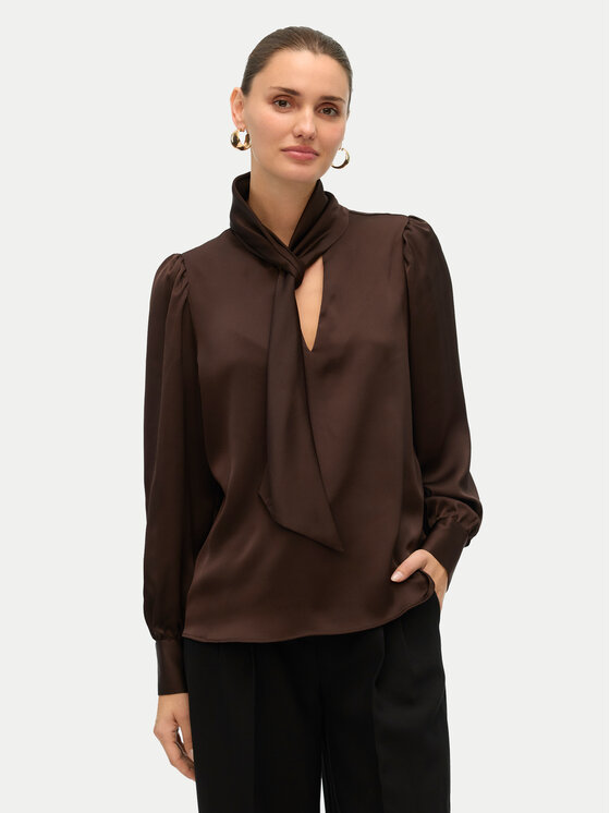 Vero Moda Блуза Nini 10336252 Кафяв Standard Fit цвят на ниска цена