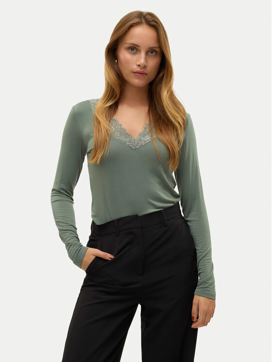 Vero Moda Блуза Rosa 10298832 Зелен Regular Fit цвят на ниска цена