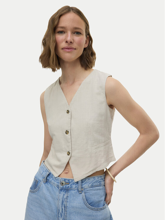 Vero Moda Елек Caia 10333795 Бежов Regular Fit цвят на ниска цена