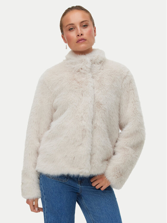 Vero Moda Кожено палто Monroe 10315328 Бежов Regular Fit цвят на ниска цена