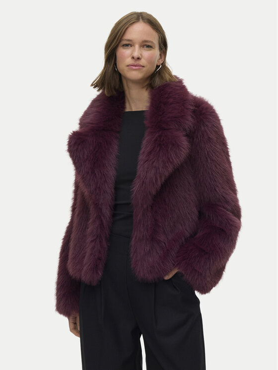 Vero Moda Кожено палто Nora 10336482 Виолетов Regular Fit цвят на ниска цена