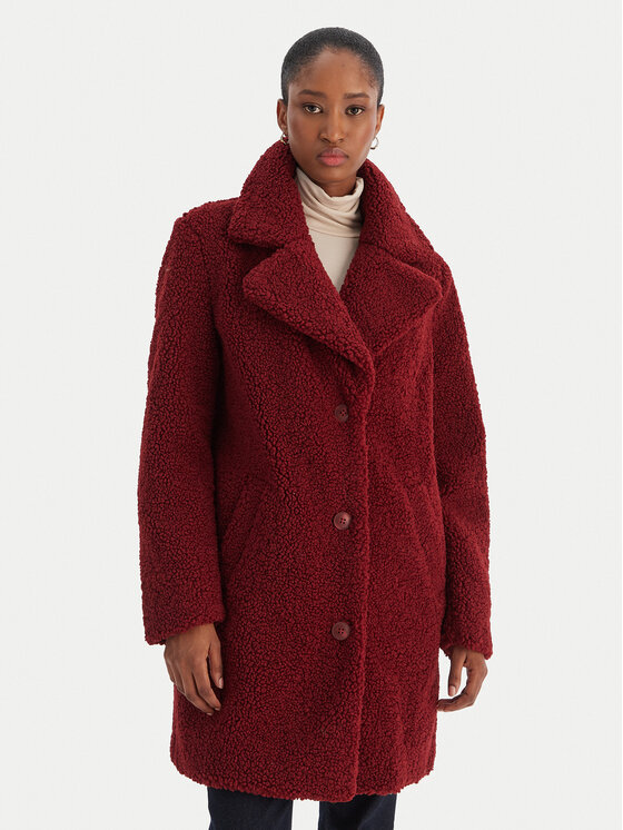 Vero Moda Кожух Kylie Teddy 10289938 Бордо Loose Fit цвят на ниска цена