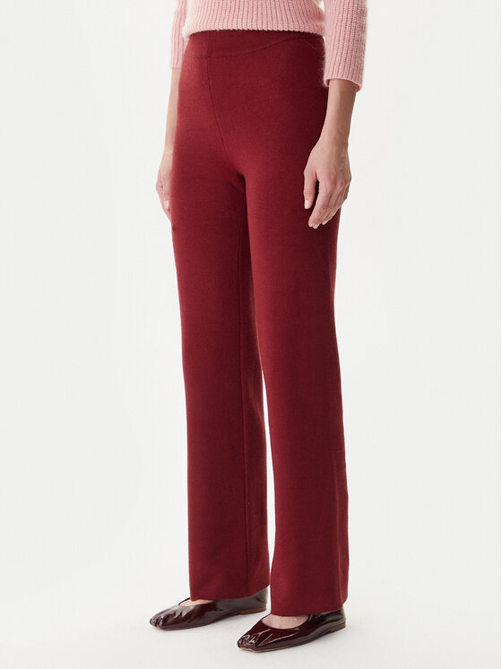 Vero Moda Плетени панталони Gold Art 10332174 Бордо Loose Fit цвят на ниска цена