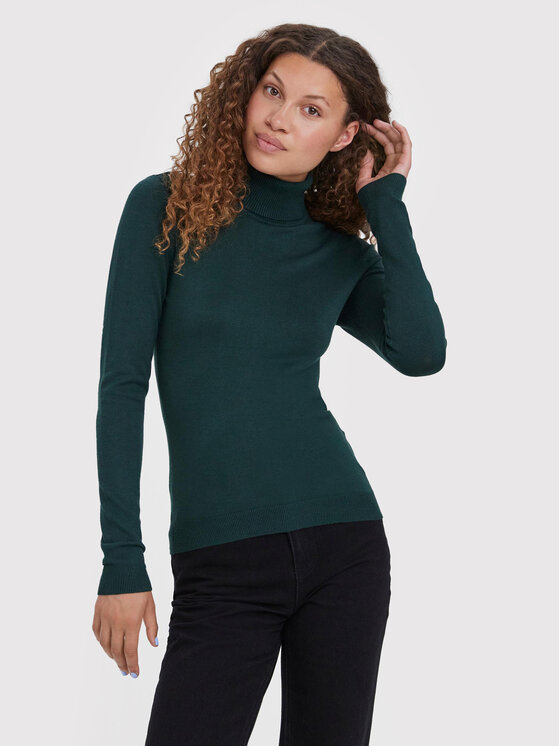 Vero Moda Поло Glory 10231630 Зелен Slim Fit цвят на ниска цена