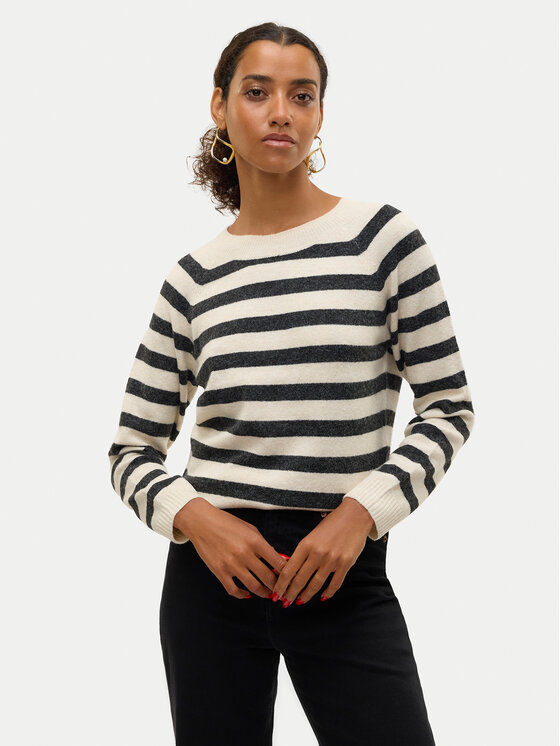 Vero Moda Пуловер Doffy 10201022 Бежов Regular Fit цвят на ниска цена