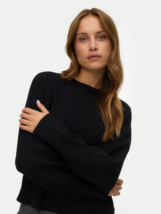 Vero Moda Пуловер Gold Art 10332206 Черен Regular Fit цвят на ниска цена