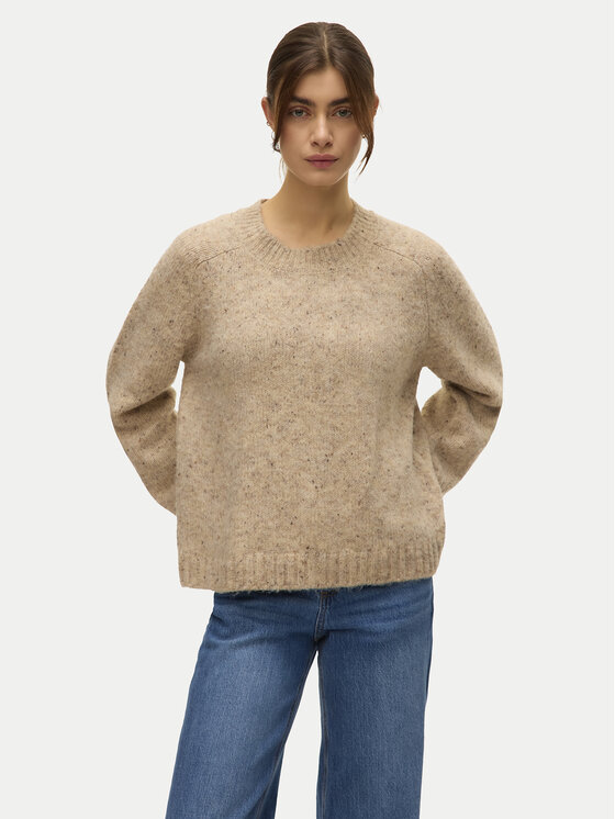 Vero Moda Пуловер Ingrid 10331365 Бежов Regular Fit цвят на ниска цена