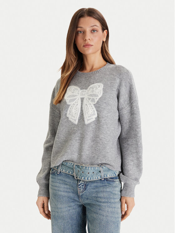 Vero Moda Пуловер Ivory 10342072 Сив Regular Fit цвят на ниска цена