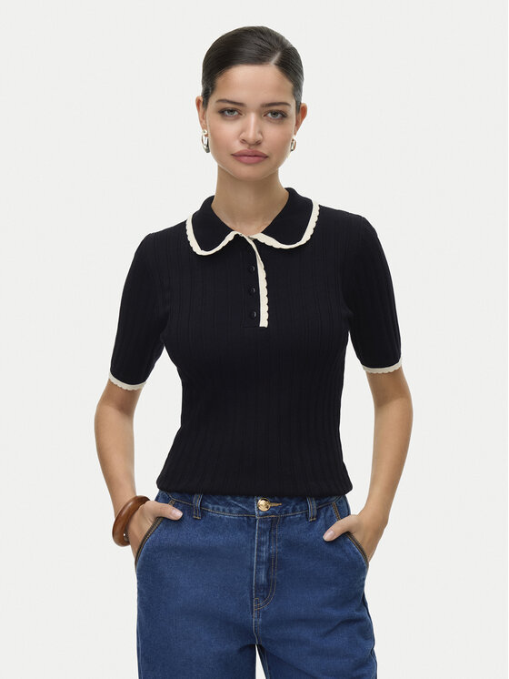 Vero Moda Пуловер Manon 10336939 Черен Slim Fit цвят на ниска цена