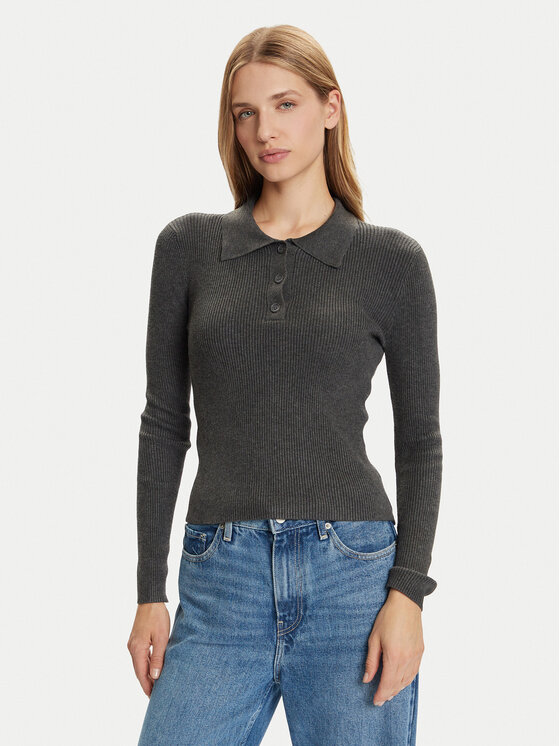 Vero Moda Пуловер Siljerib 10336674 Сив Slim Fit цвят на ниска цена