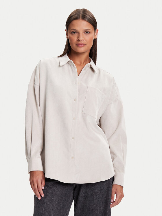 Vero Moda Риза Sanne 10317194 Бежов Oversize цвят на ниска цена