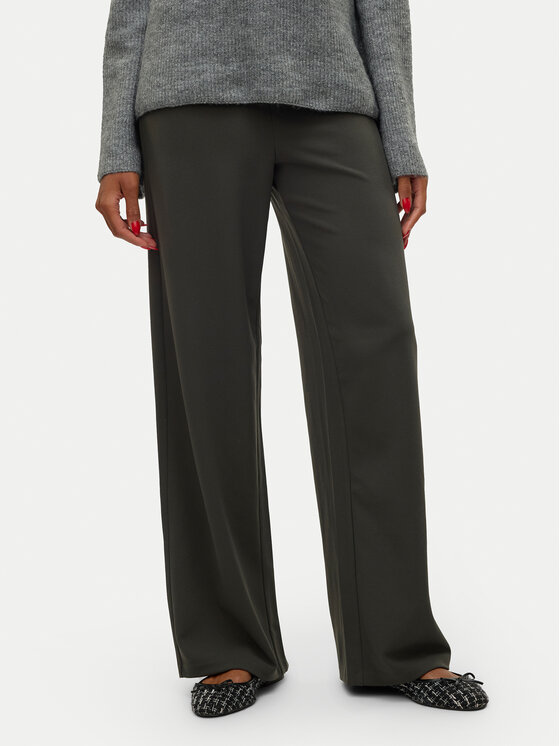 Vero Moda Текстилни панталони Berlin 10318454 Сив Wide Leg цвят на ниска цена