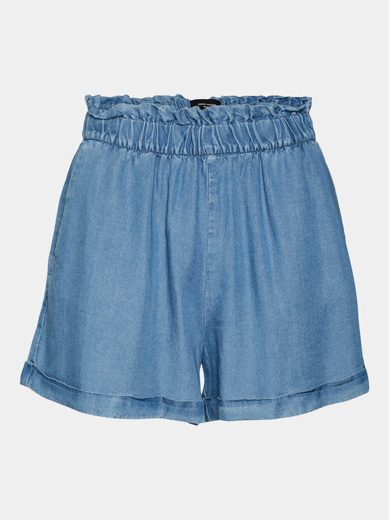 Vero Moda Шорти от плат Harper 10283731 Син Regular Fit цвят на ниска цена
