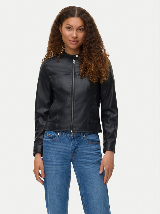 Vero Moda Яке от имитация на кожа Amanda 10331229 Черен Regular Fit цвят на ниска цена