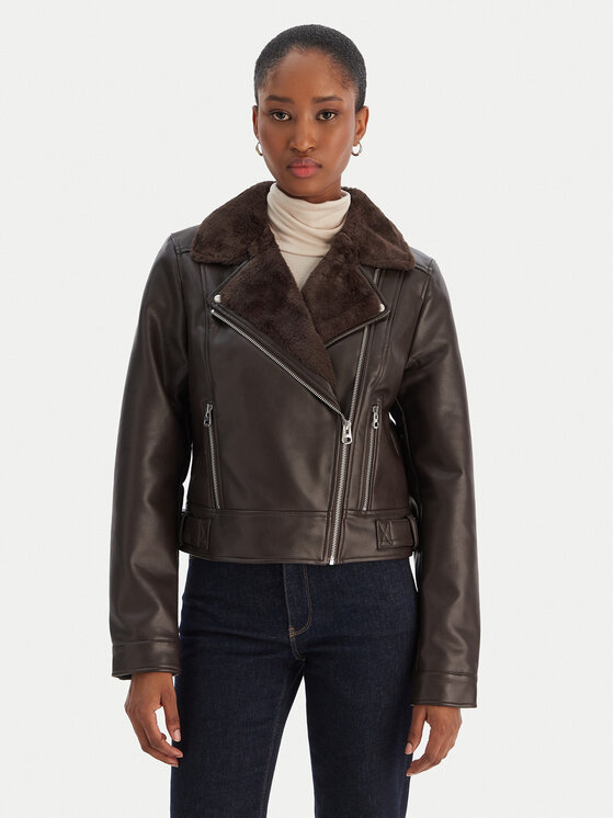 Vero Moda Яке от имитация на кожа Hailey 10250405 Кафяв Regular Fit цвят на ниска цена