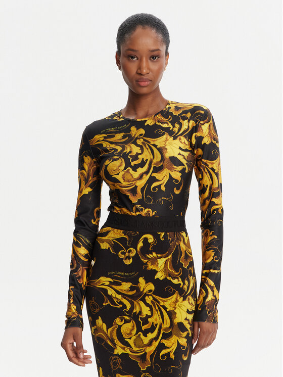 Versace Jeans Couture Боди 79HAM221 JS501 Черен Slim Fit цвят на ниска цена