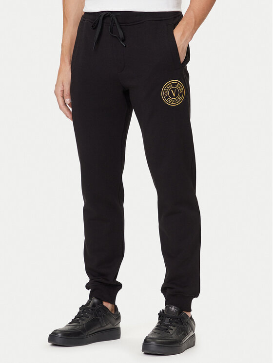 Versace Jeans Couture Долнище анцуг 79GAAT00 CF01T Черен Regular Fit цвят на ниска цена