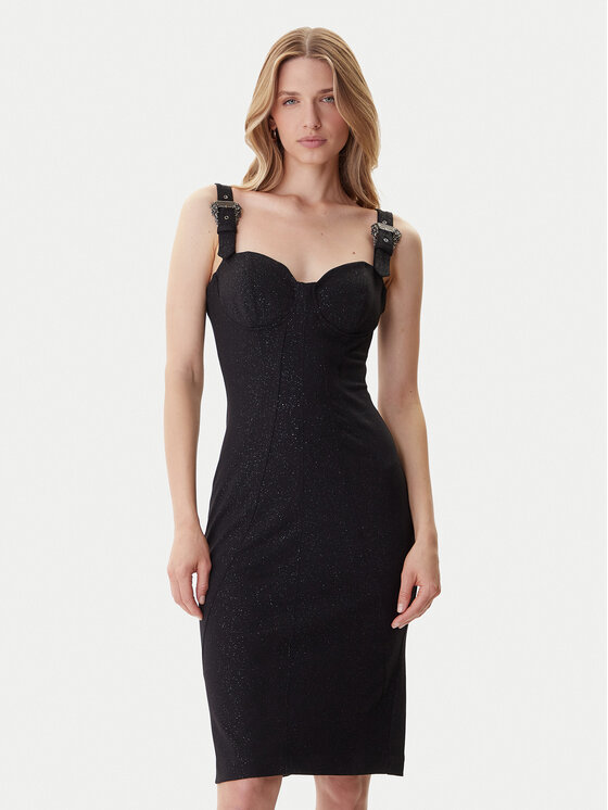 Versace Jeans Couture Коктейлна рокля 79HAO954 J0240 Черен Slim Fit цвят на ниска цена
