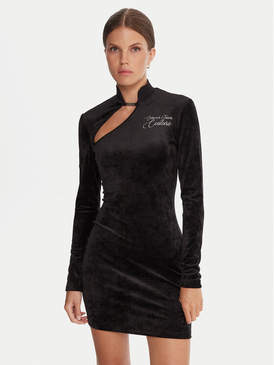 Versace Jeans Couture Коктейлна рокля 79HAO9A1 J0241 Черен Slim Fit цвят на ниска цена
