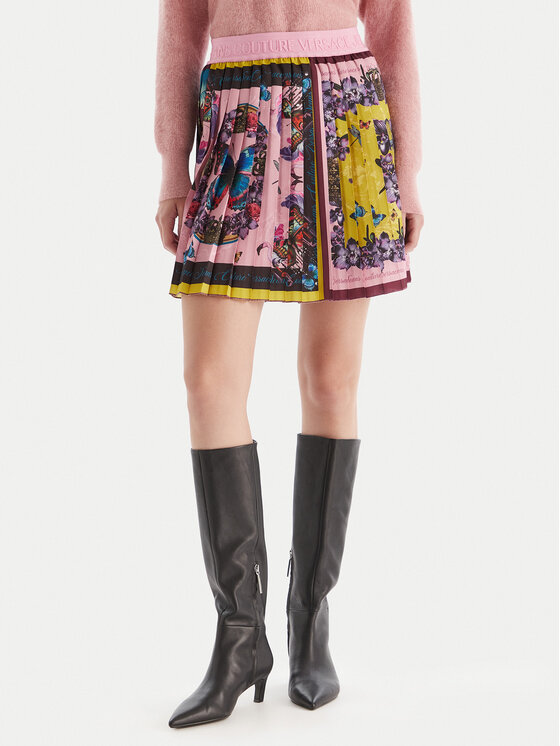 Versace Jeans Couture Плисирана пола 79HAE8P0 NS726 Цветен Regular Fit цвят на ниска цена