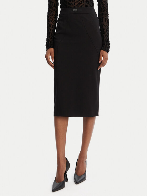 Versace Jeans Couture Пола тип молив 79HAE807 J0092 Черен Slim Fit цвят на ниска цена