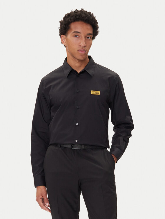 Versace Jeans Couture Риза 79GALKR1 Черен Regular Fit цвят на ниска цена