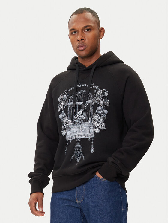 Versace Jeans Couture Суитшърт 79GAIP08 CF07P Черен Regular Fit цвят на ниска цена