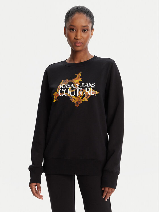 Versace Jeans Couture Суитшърт 79HAIE06 CF00E Черен Regular Fit цвят на ниска цена
