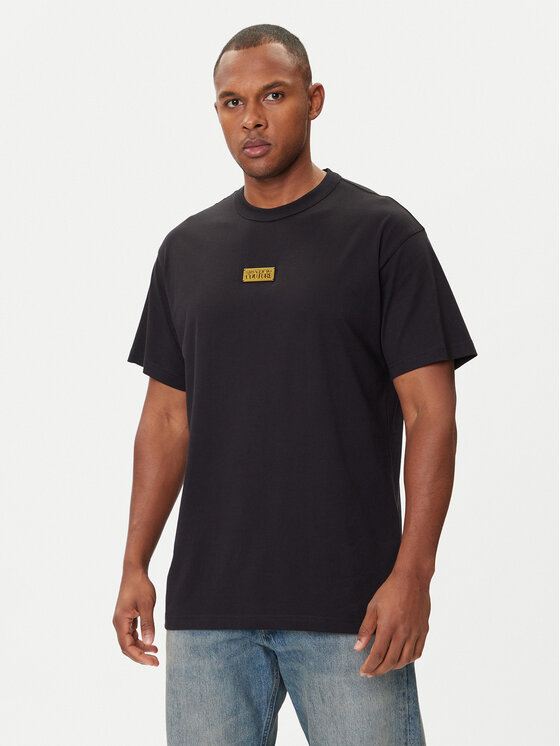 Versace Jeans Couture Тишърт 79GAHT08 CJ00T Черен Regular Fit цвят на ниска цена