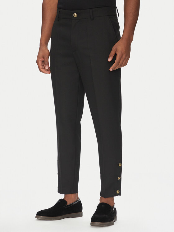 Versace Jeans Couture Чино панталони 78GAA115 Черен Loose Fit цвят на ниска цена