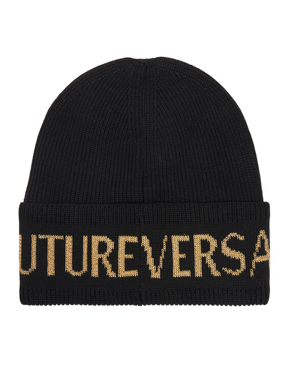 Versace Jeans Couture Шапка Big Beanie 79YAZK40 Черен цвят на ниска цена