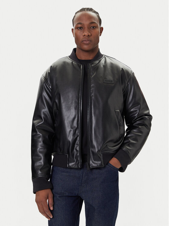 Versace Jeans Яке бомбър 79GAS407 Черен Regular Fit цвят на ниска цена