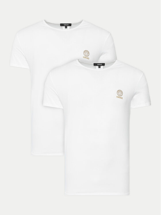 Versace Комплект тениски AU10193 1A10011 Бял Slim Fit цвят на ниска цена