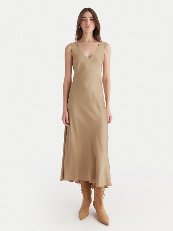 ViCOLO Коктейлна рокля TF0247 Бежов Regular Fit цвят на ниска цена