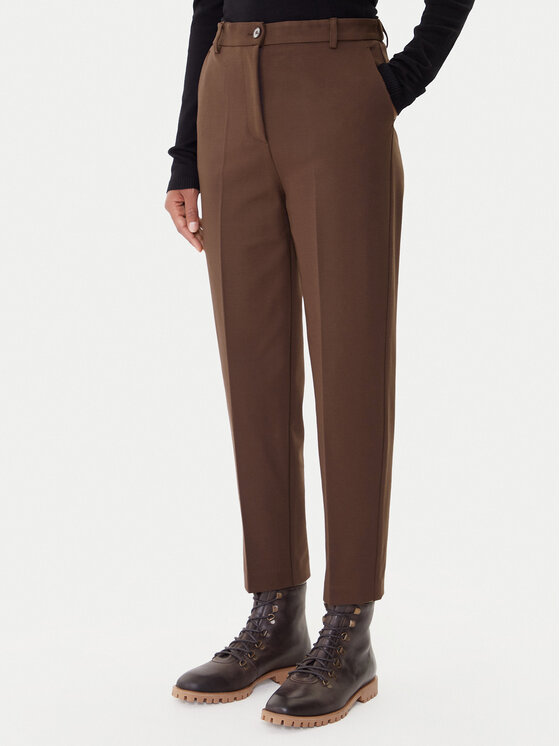 ViCOLO Текстилни панталони TF0229 Кафяв Regular Fit цвят на ниска цена