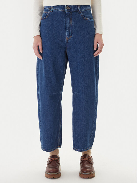 Weekend Max Mara Дънки Douglas 2525186022 Тъмносин Baggy Fit цвят на ниска цена