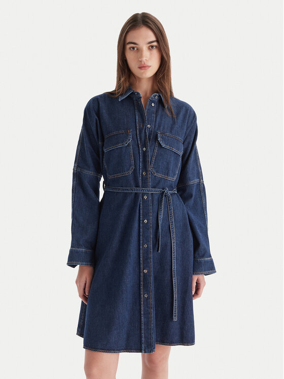 Weekend Max Mara Дънкова рокля Balenio 2525226081 Тъмносин Regular Fit цвят на ниска цена