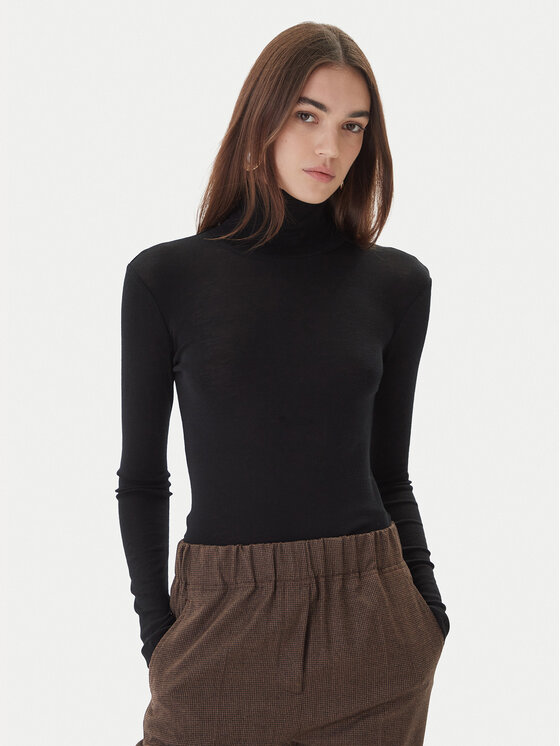 Weekend Max Mara Поло Teseo 2525946052 Черен Slim Fit цвят на ниска цена