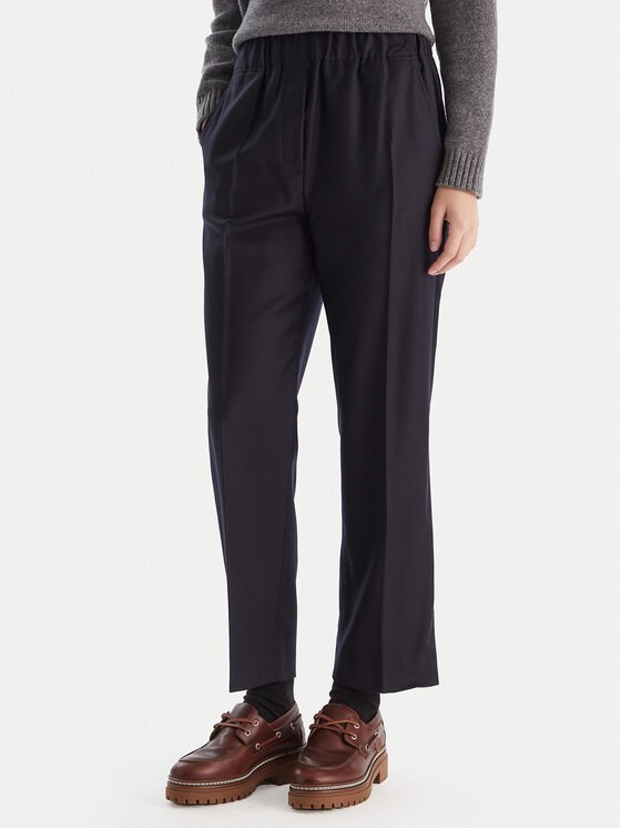 Weekend Max Mara Текстилни панталони Hataley 2525136022 Тъмносин Regular Fit цвят на ниска цена