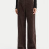 Weekend Max Mara Текстилни панталони Tania 2525136092 Кафяв Wide Leg цвят на ниска цена