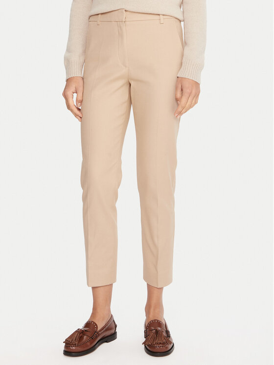 Weekend Max Mara Текстилни панталони Vite 2415131031 Бежов Regular Fit цвят на ниска цена