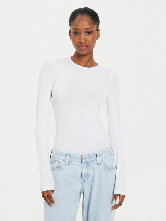 Wolford Боди Berlin 75087 Бял Slim Fit цвят на ниска цена