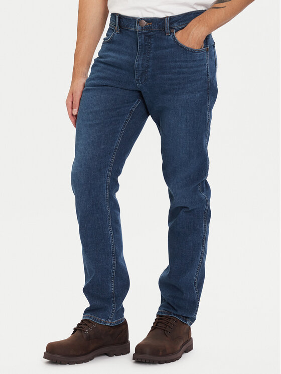 Wrangler Дънки Greensboro 112371010 Син Straight Fit цвят на ниска цена