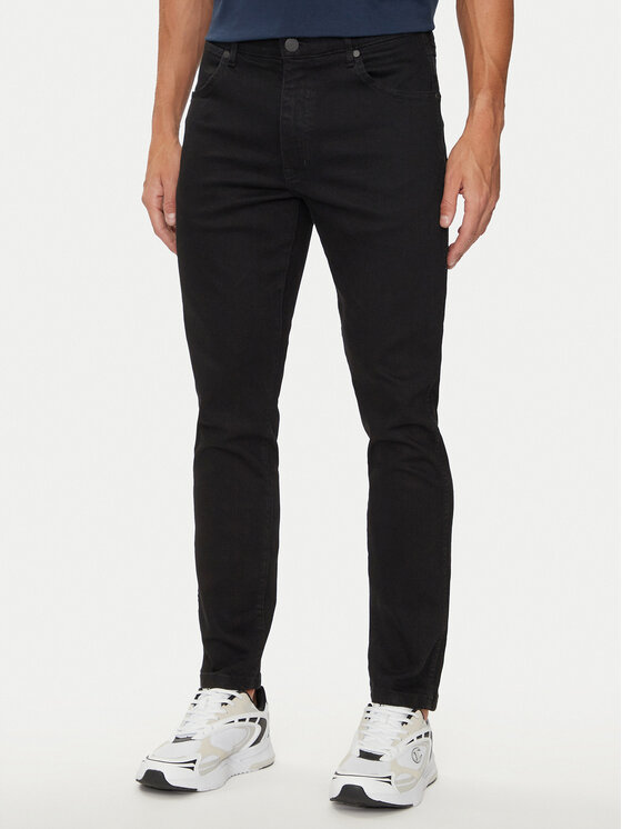 Wrangler Дънки Larston 112356815 Черен Slim Fit цвят на ниска цена