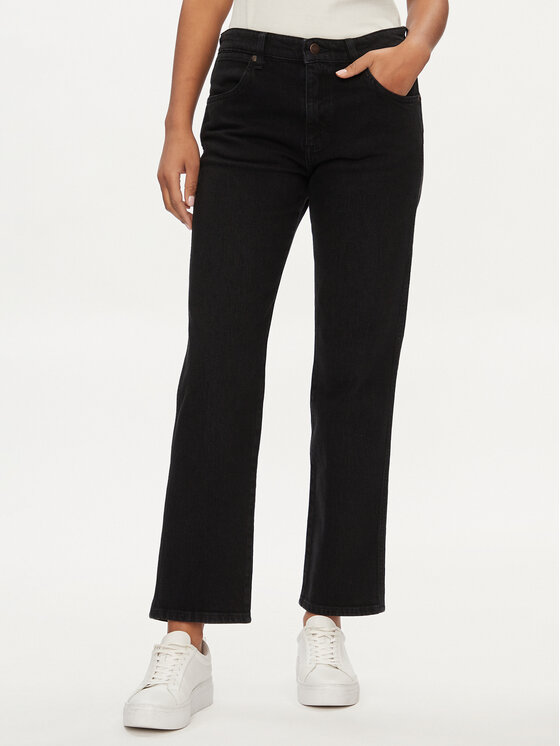 Wrangler Дънки Sunset 112350727 Черен Straight Fit цвят на ниска цена