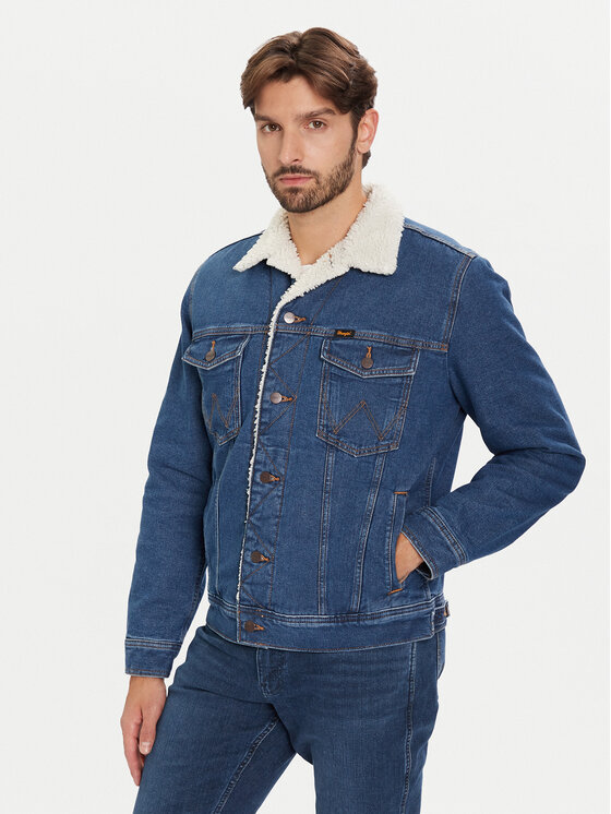 Wrangler Дънково яке Sherpa Classic 112371440 Син Regular Fit цвят на ниска цена